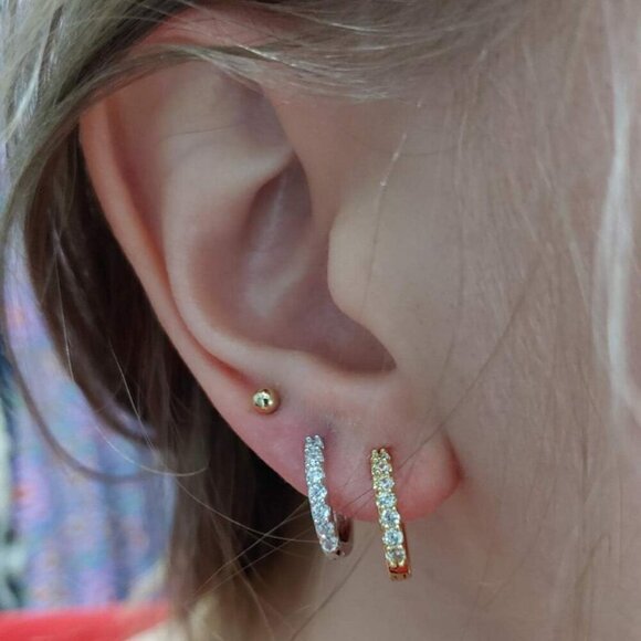 Chic Sterling Silver Hoops & Cubic Zirconia Studs - 6 Pair Earring Set For Her - Picture 6 of 6